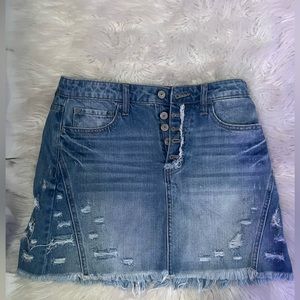 High Rise Jean Skirt